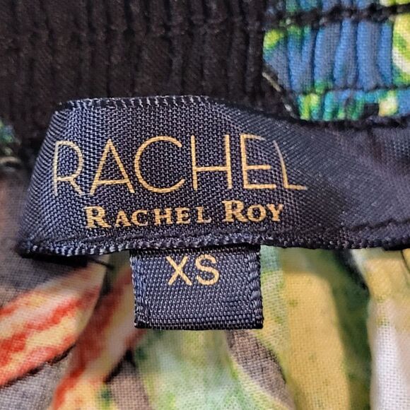 Rachel Roy X-Small Multi-Color Floral Mini Skirt Elastic Waist 2 Tier Peplum - Picture 3 of 12